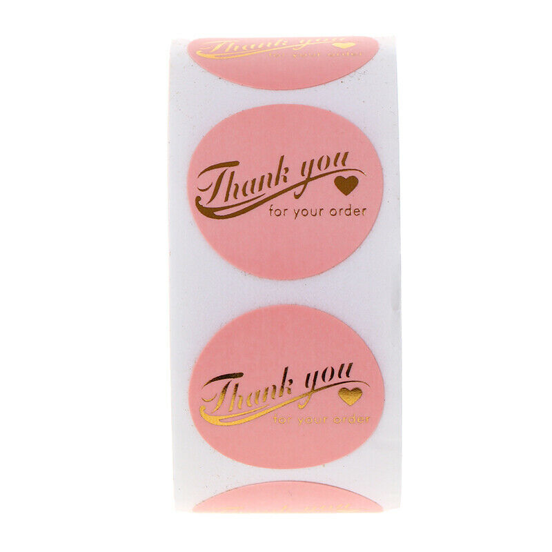 500pcs/roll pink thank you Stickers Scrapbooking Seal Labels Weddi.l8