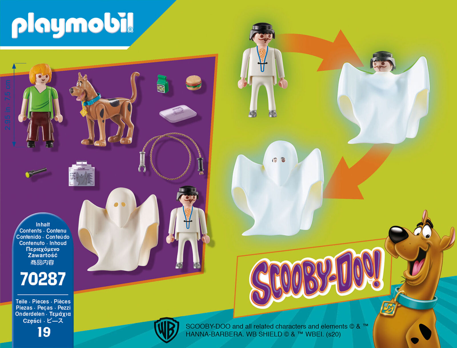 70287 Playmobil SCOOBY-DOO! Scooby and Shaggy with Ghost Suitable for ages 5 yea