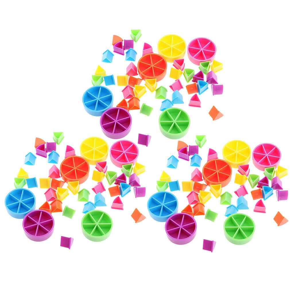 126pcs/lot multicolor plastic fraction circles math manipulatives activities