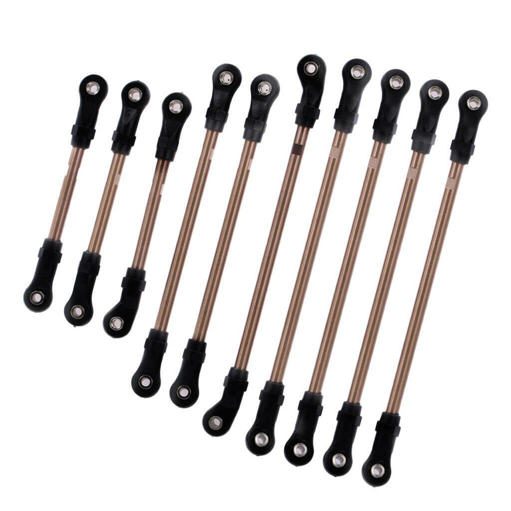 10 Pieces Aluminum Steering Linkage Servo Link Pull Rod Replacement for 1/10 RC