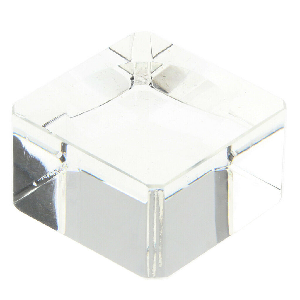 8pc Clear Square   Crystal Display Stand Holder Home Decorations Accs