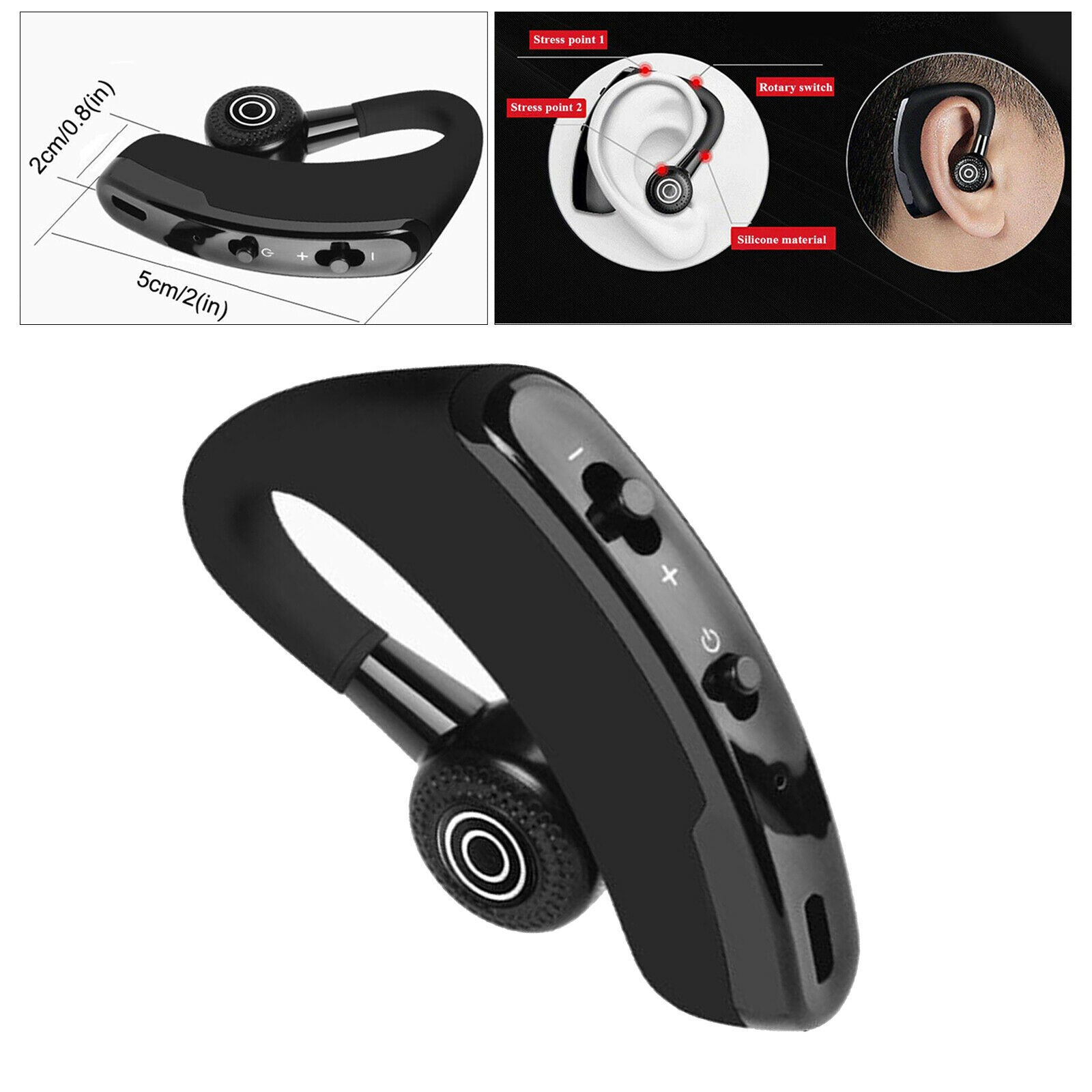 Wireless Handsfree Bluetooth Headset CVC6.0 for Cell Phone Driving Business