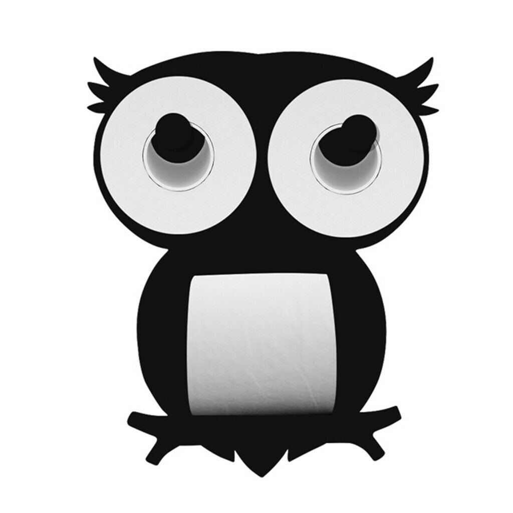Black Owl Toilet Paper Holder Bathroom Tissue Storage Rack Holds 7 Rolls