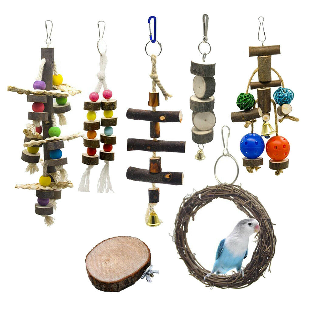 7x Parrots Chew Toys Birds Climbing Stand Toys For Medium Birds Parrot
