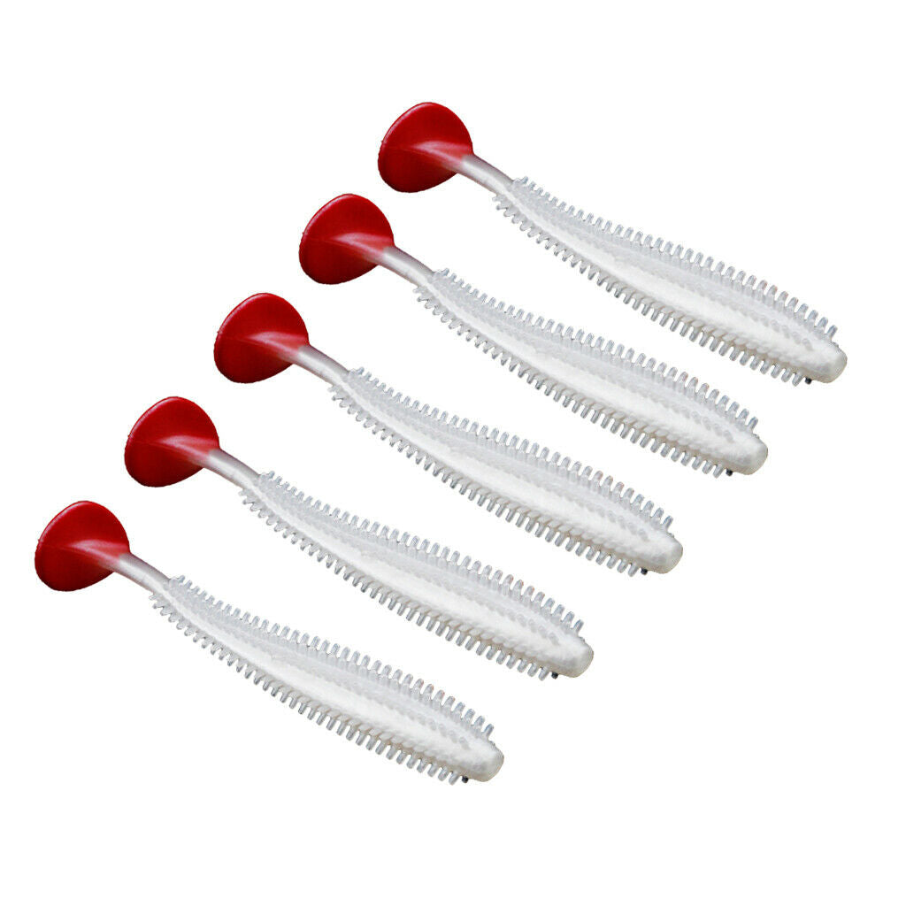 5Packs Soft Fishing Lures Lifelike Swimming Worm for Bass Trout Walleye