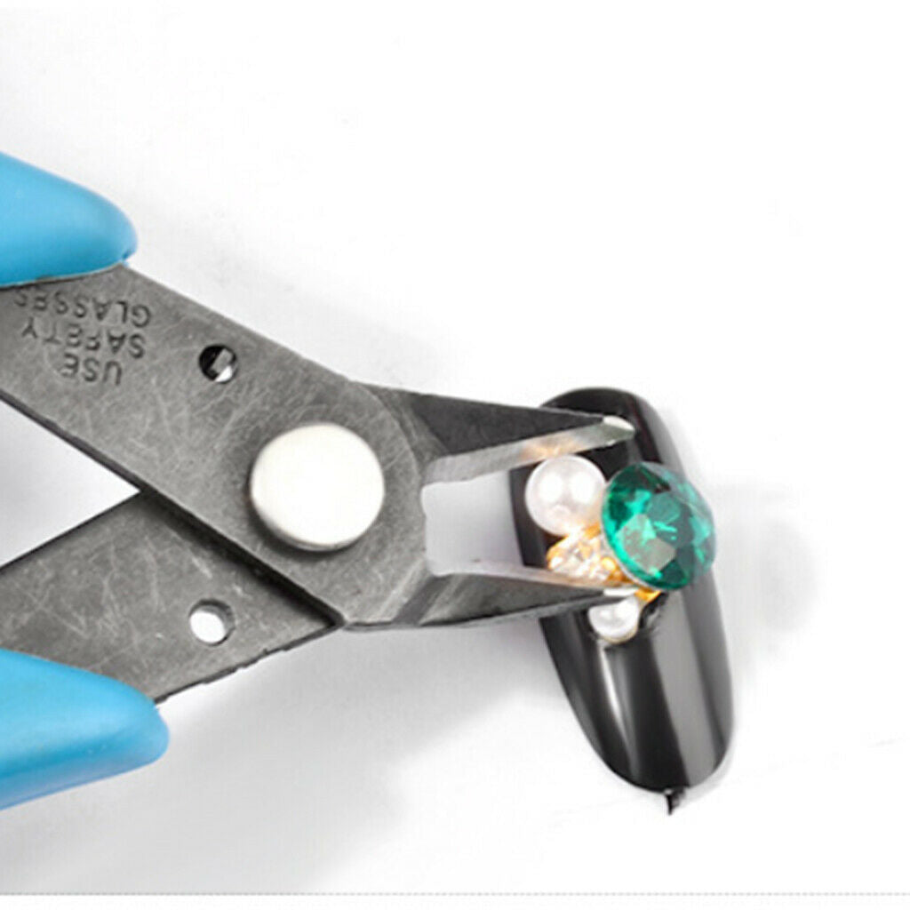 Diamond Rhinestone Picker Nippers Clipper Manicure Pliers Nail Art Tool-Blue