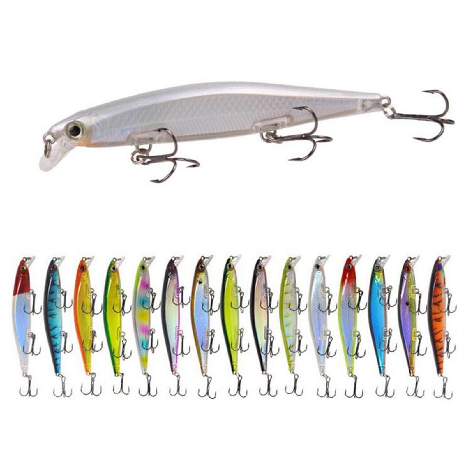 10pcs  Ito Vision Oneten 110 Sinking minnow Bass Fishing Lure 3hooks 14g