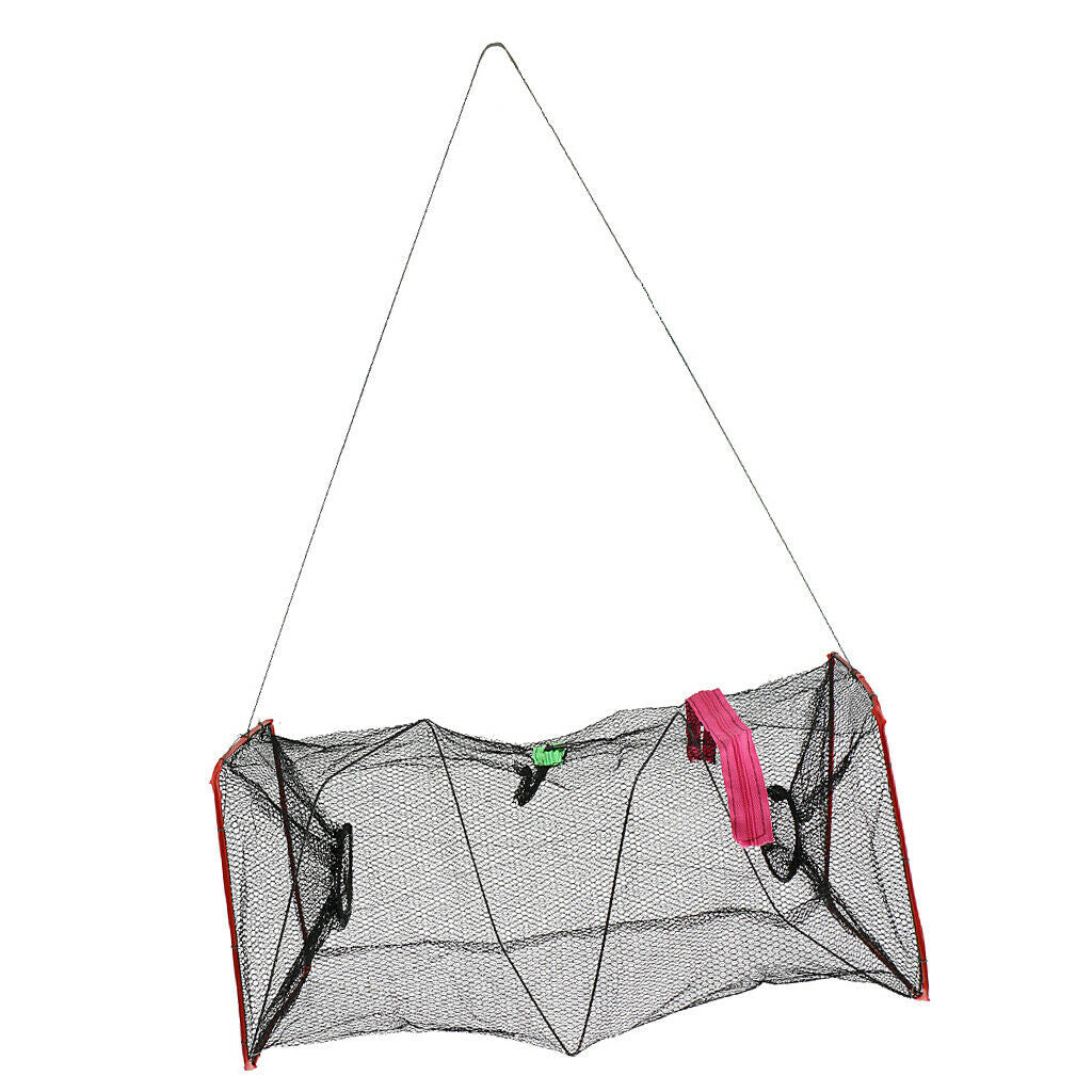 Portable Foldable Fishing Trap Cast Net Crab   Minnow Gear Trap Black