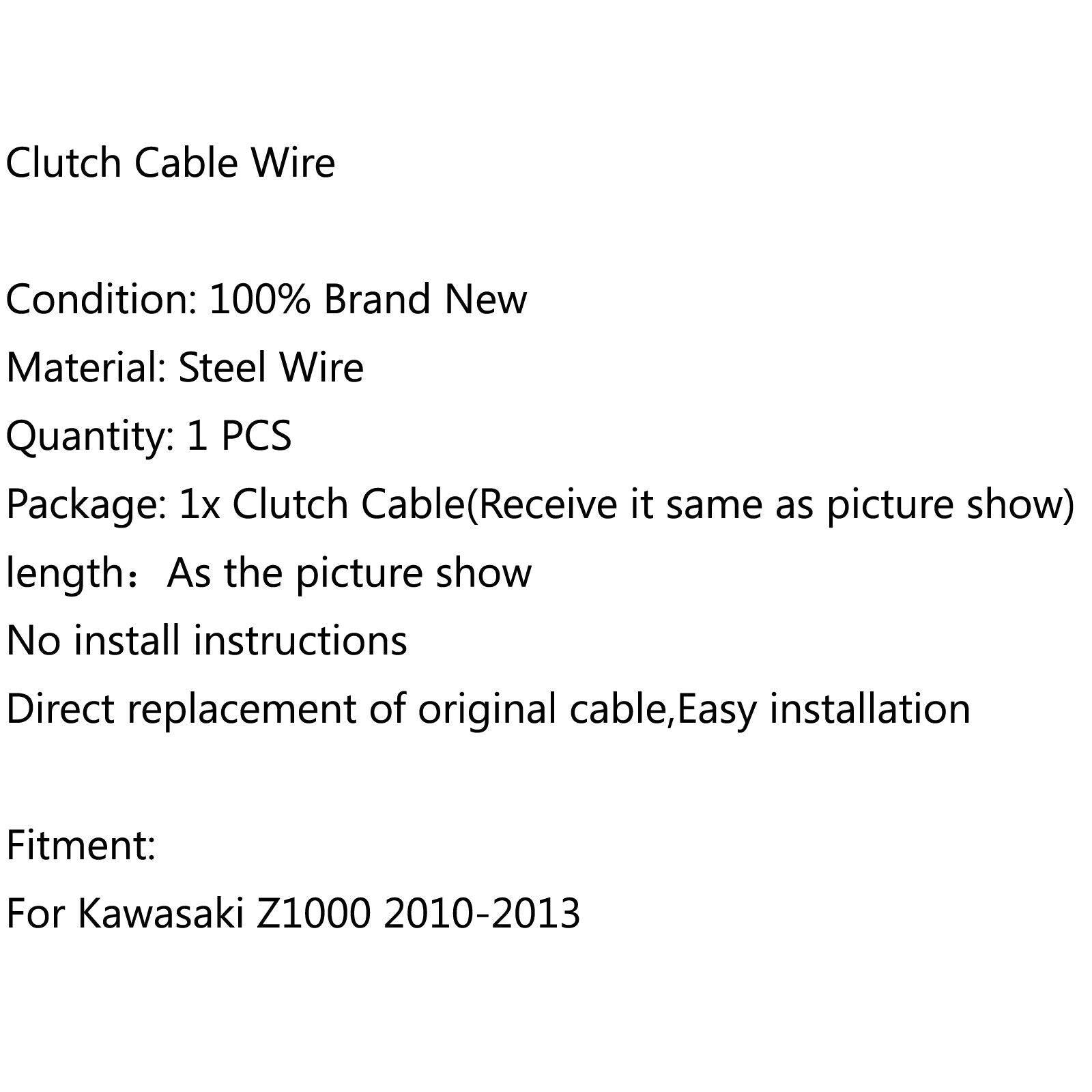 Clutch Cable Steel Wire Replacement For Kawasaki Z1000 2010-2013 Black
