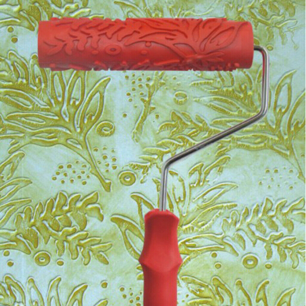 7" Assorted Embossed Floral Pattern Painting Roller with Plastic Handle J