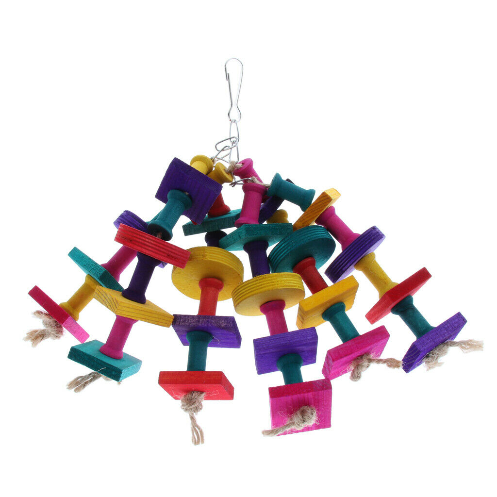 Safe Natural Wooden Bird Chewing Toys Perches Small Animals Rat Grinding Bite