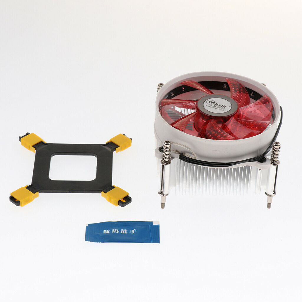 Aluminum Durable 12V Quiet Cooled Fan 9cm CPU Cooler Heatsink for LAG 1366 Red