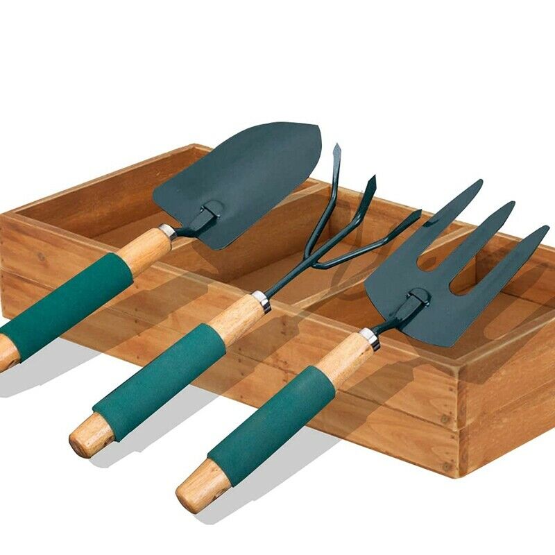 Garden Tool Set 3 Pcs Shovel Metal Rakes Gardening Tool Set with Sponge Grip WM5
