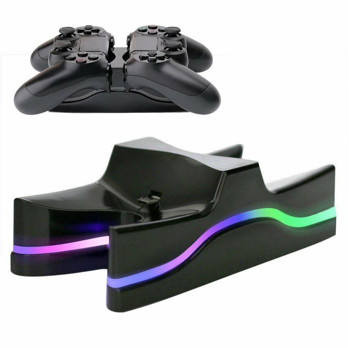 For PS4 Dual Controller LED USB Charging Fast Charger Dock Station Stand