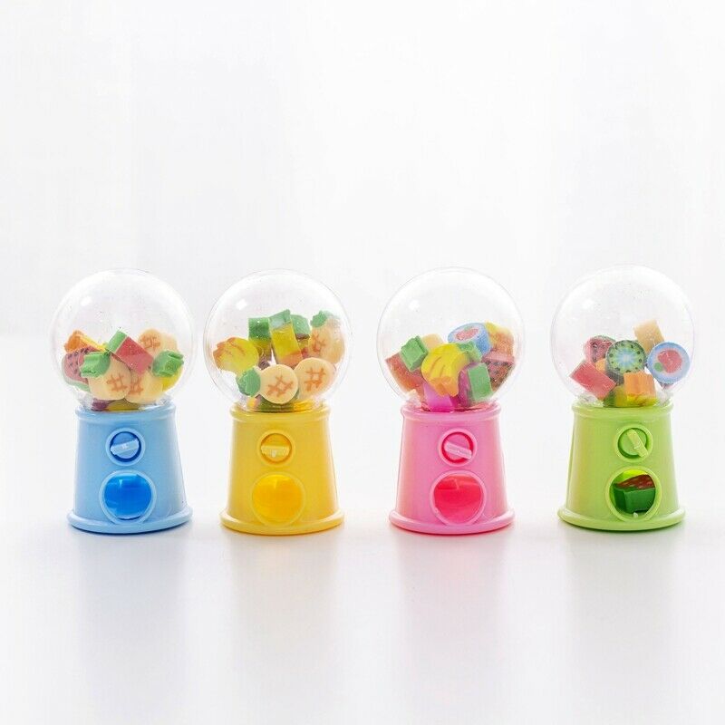 1X(Creative Mini Fruit Gashapon Eraser Machine Eraser Dispenser Kids Stationar5)