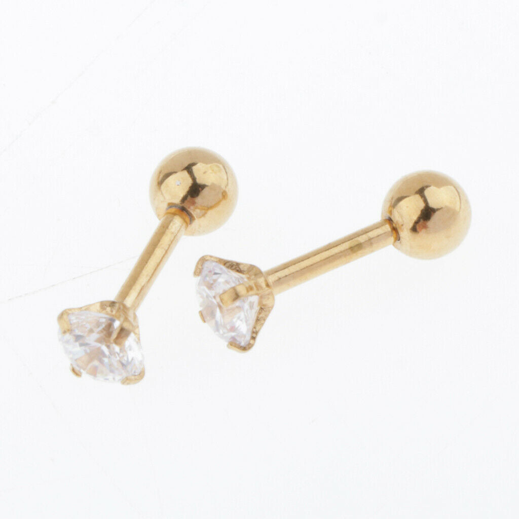 5 Pairs Stainless Steel Ear Stud Earrings Fashion Jewelry 5 Colors