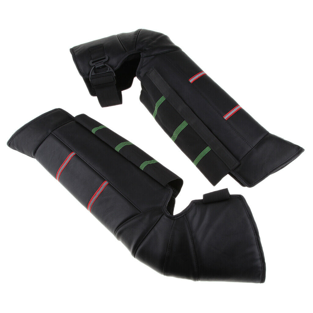 Motorcycle Motorbike Riding Long PU Knee Leg Sleeve Plush Kneepad Adjustable