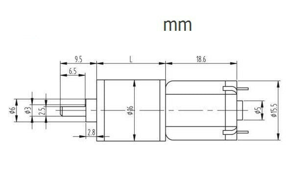 16GA-030 DC 6V 40RPM 0.6A High Torque Electric DC Geared Motor DIY car