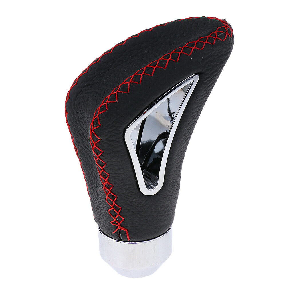 Universal Leather Red Wire Manual Car Gear Stick Shift Knob Shifter Black