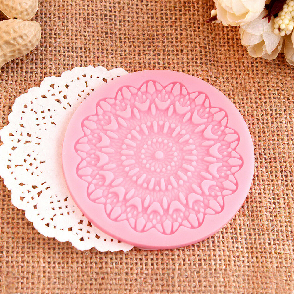 round lace flower silicone fondant mold chocolate cupcake baking mould too.l8