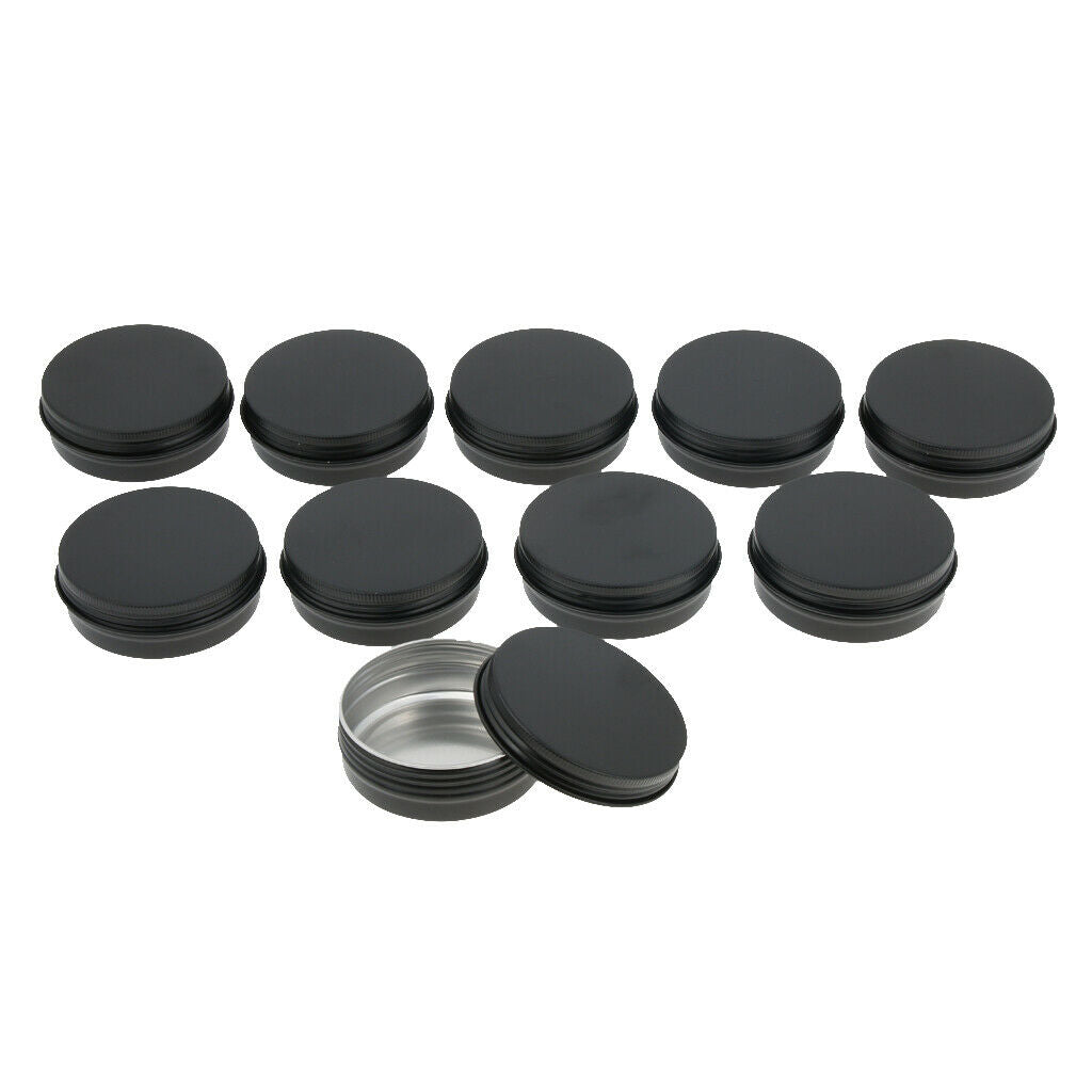 10 Pcs Aluminium Empty Cosmetic Pot Jar Tin Container Box with Screw Lid 60g