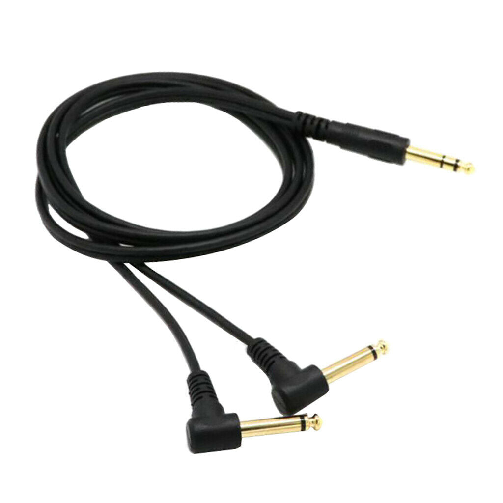 6.35mm TRS Male to Dual Male Mono Audio Extension Cable 5FT Length Cord Wire