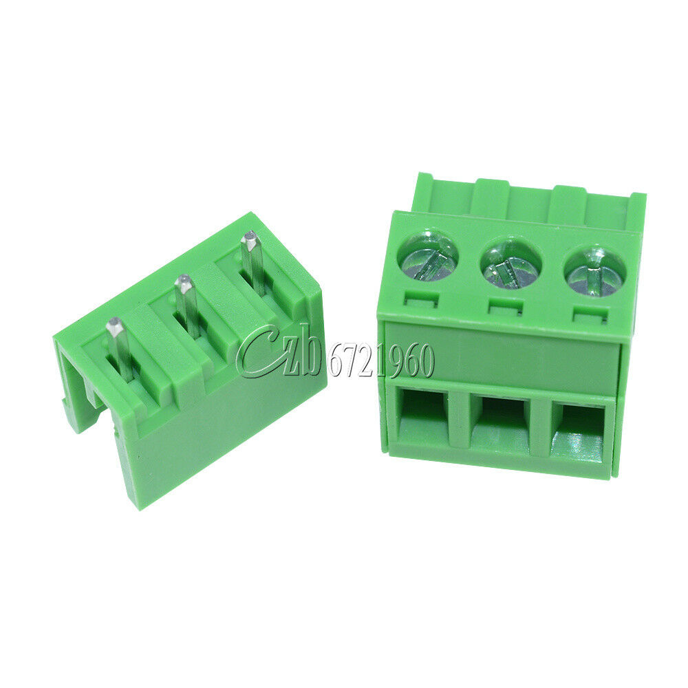 10Pcs KF2EDGK KF-3P Right Angle Plug-in Terminal Connector 5.08mm Pitch
