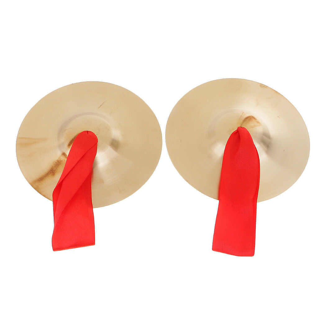 1 Pair Golden Copper Cymbal Hand Percussion Kids Toys Gift D:15cm