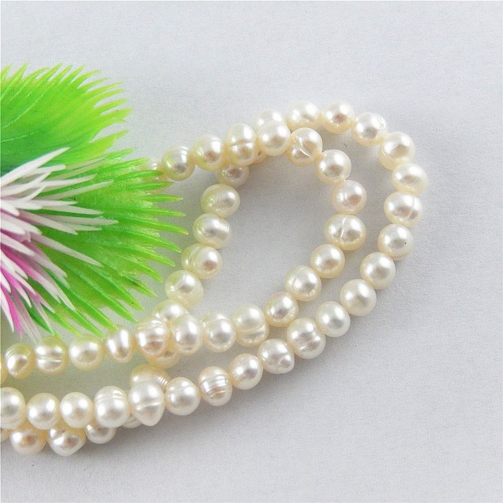 1 Strand Natural Pearls Glossy Irregular Loose Beads Necklace Bracelet Craft 4mm