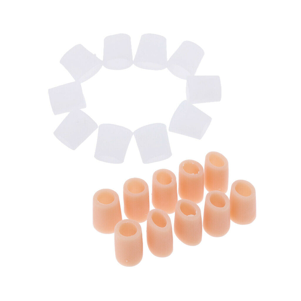 20PCS Comfort Silicone Toe Tube Caps Wraps Cushioned Hammer Toe Separators