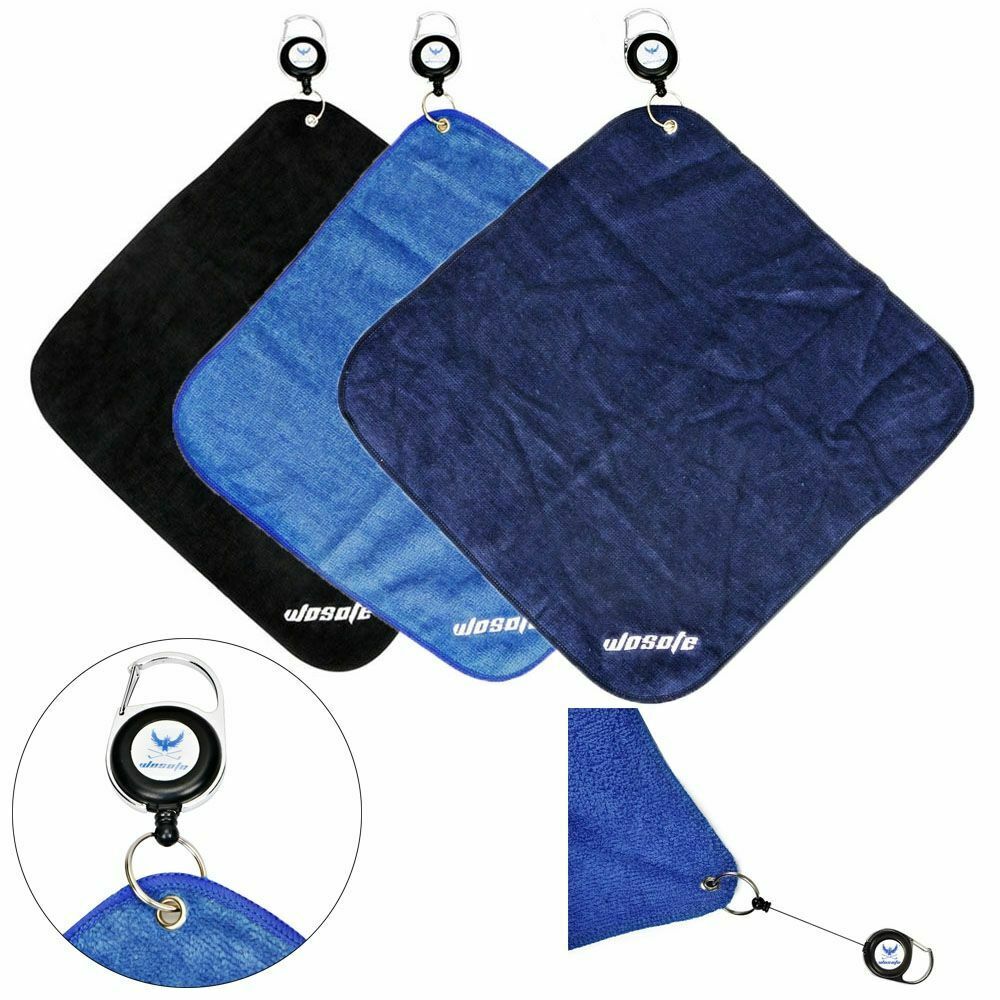 Microfiber Cleaning Towels With Carabiner Hook Golf Towel Cleans Clubs