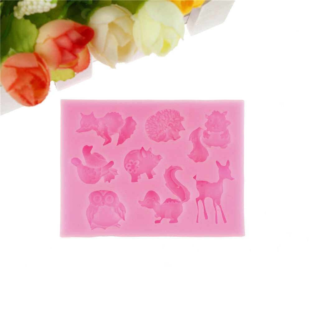 Animal Chocolate Silicone Mold Fondant Molds Squirre Deer Mould Cake Tool.l8