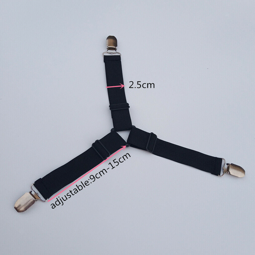 Bed Suspender Straps Mattress Fastener Holder Triangle Grippers Sheet Clips
