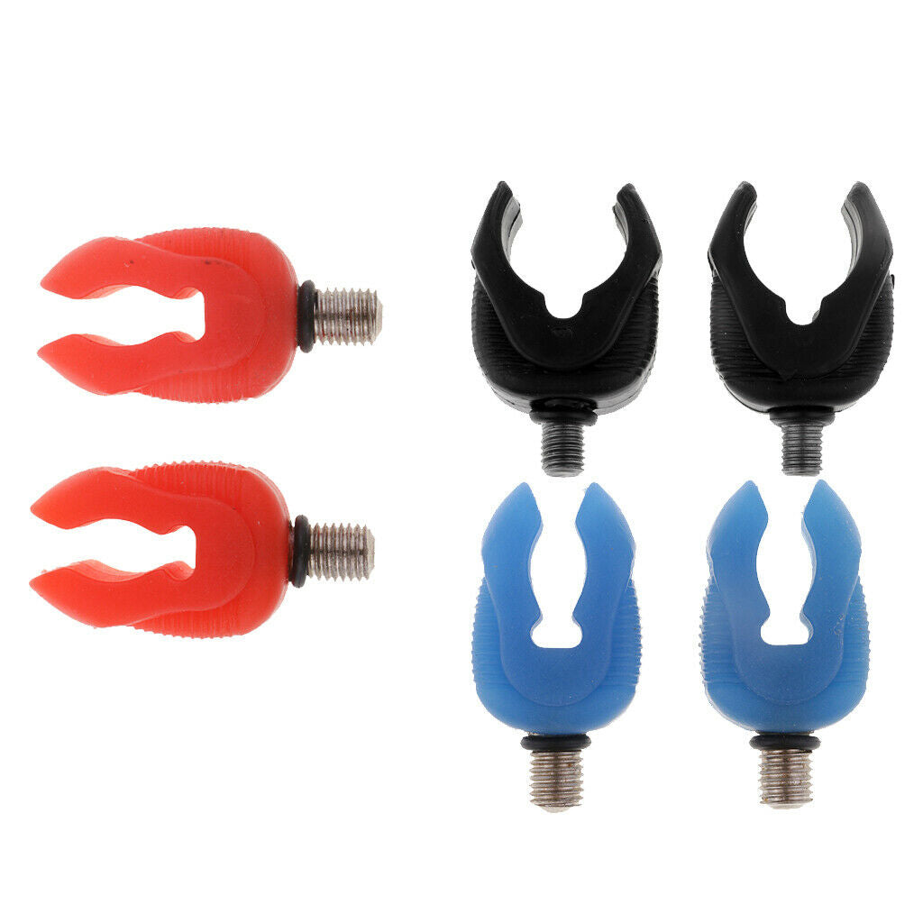 6pcs Luminous Fishing Rod Holder Silicone Clamp Pole End Rest