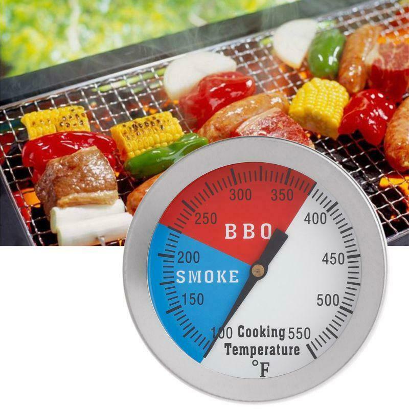 2" 550F BBQ Thermometer Gauge Barbecue Grill Wood Smoker Charcoal Heat Indicator