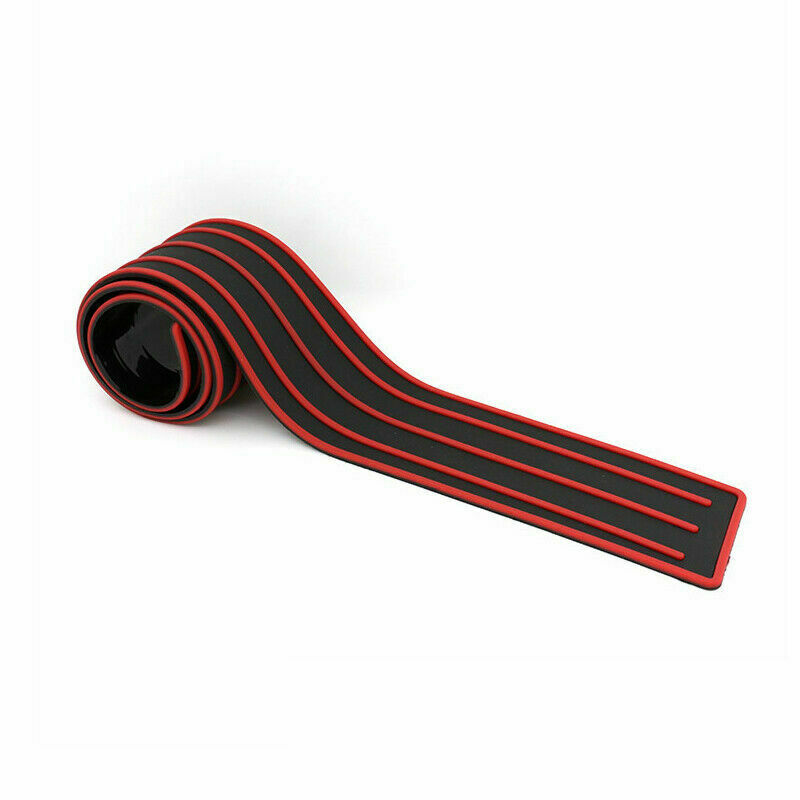 Car SUV Rear Bumper Sill / Protector Plate Rubber Cover Guard Pad Moulding Red