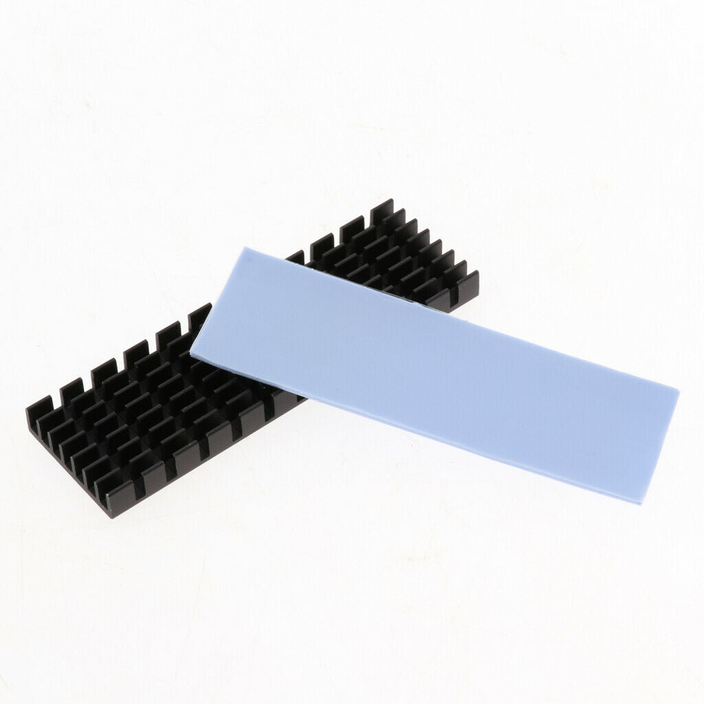2 Pieces M.2 NGFF 2280 PCIe SSD Aluminum Heat Sink Thermal Pad Radiator