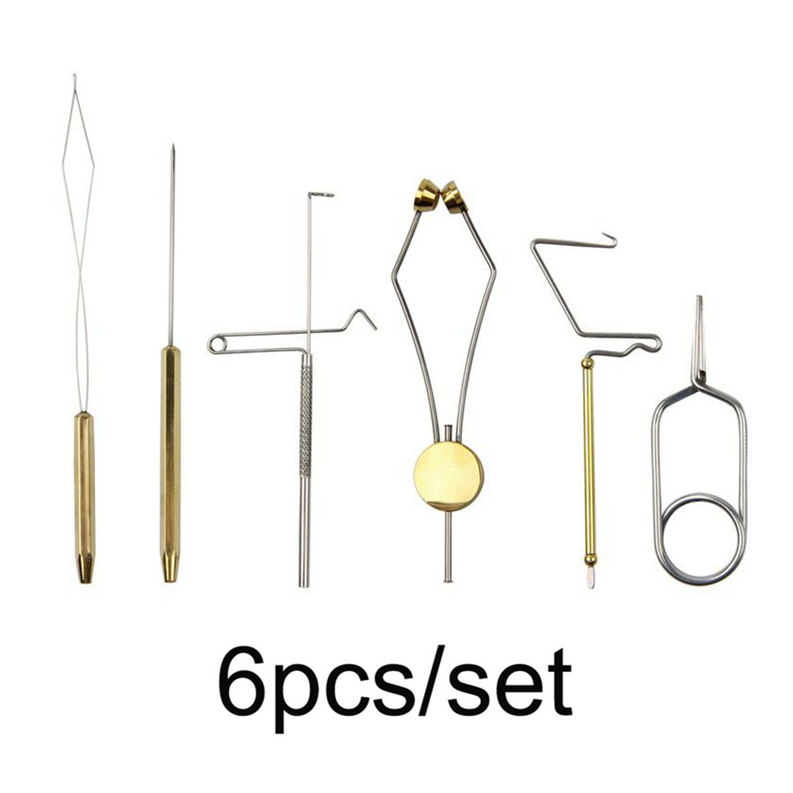 6pcs/set Fly Tying Tool Kit Bodkin Dubbing Needle Bobbin Thread Holder