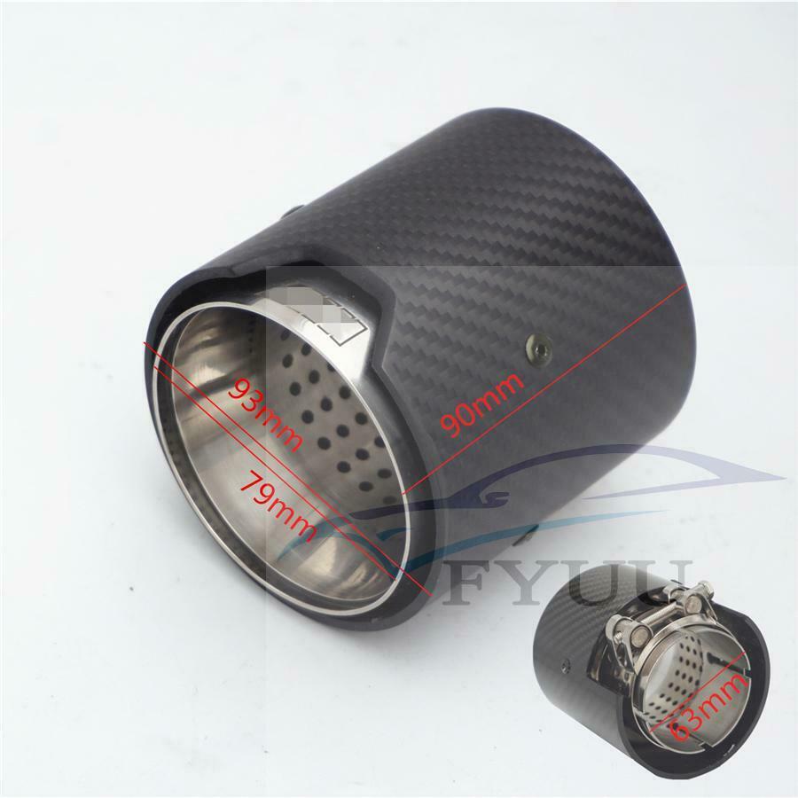 Matte Real Carbon Fiber 63MM / 2.5" in 93 MM / 3.66" 1PC Exhaust End Tail Tips