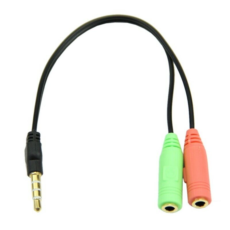 PC Headset To Smartphone Adapter Dual 3.5mm Male to Female Splitter Cable H6G5G5