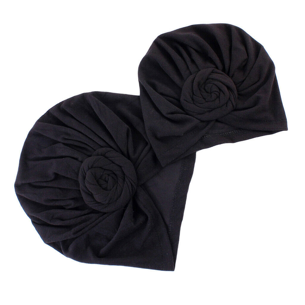 MagiDeal Mother Baby Knotted Turban Hat Warm Winter