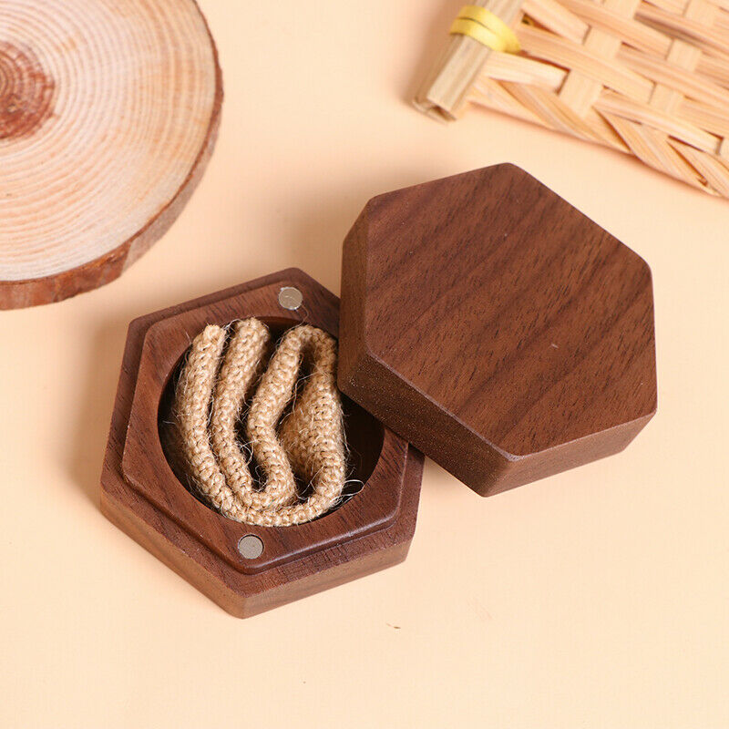 hexagon Jewelry Boxes Wedding engagement wedding rings Wood Ring Holder B.l8