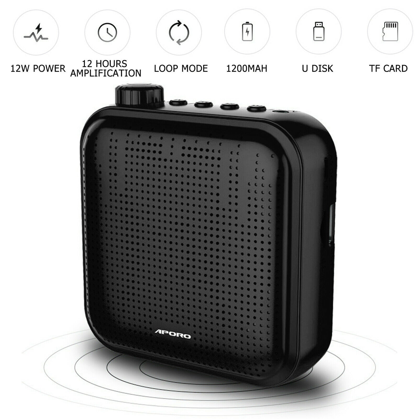 Rechargeable Voice Amplifier Wired Microphone Portable Music Player Speaker @