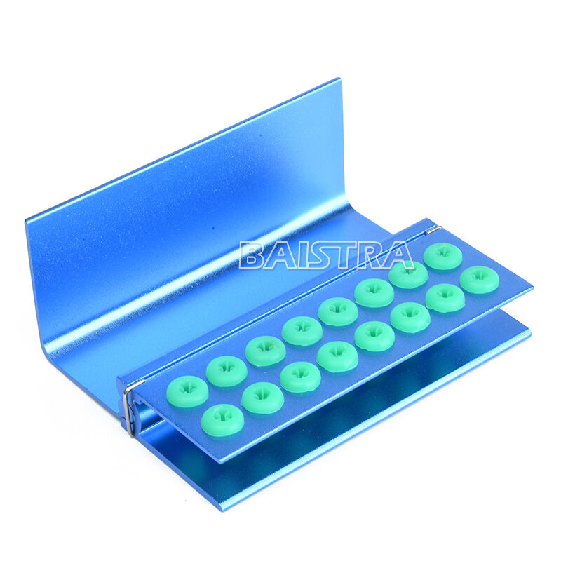 30 X Dental Burs Holder Block 16 Holes & Silicon Cover FG RA Autoclavable Blue