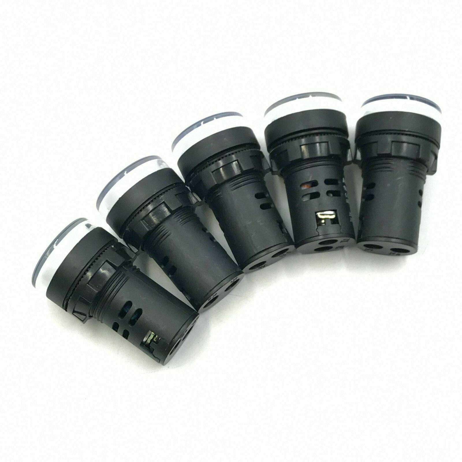 5pcs White AC DC 24V LED Indicator Pilot Signal Light Lamp 22mm [M_M_S]