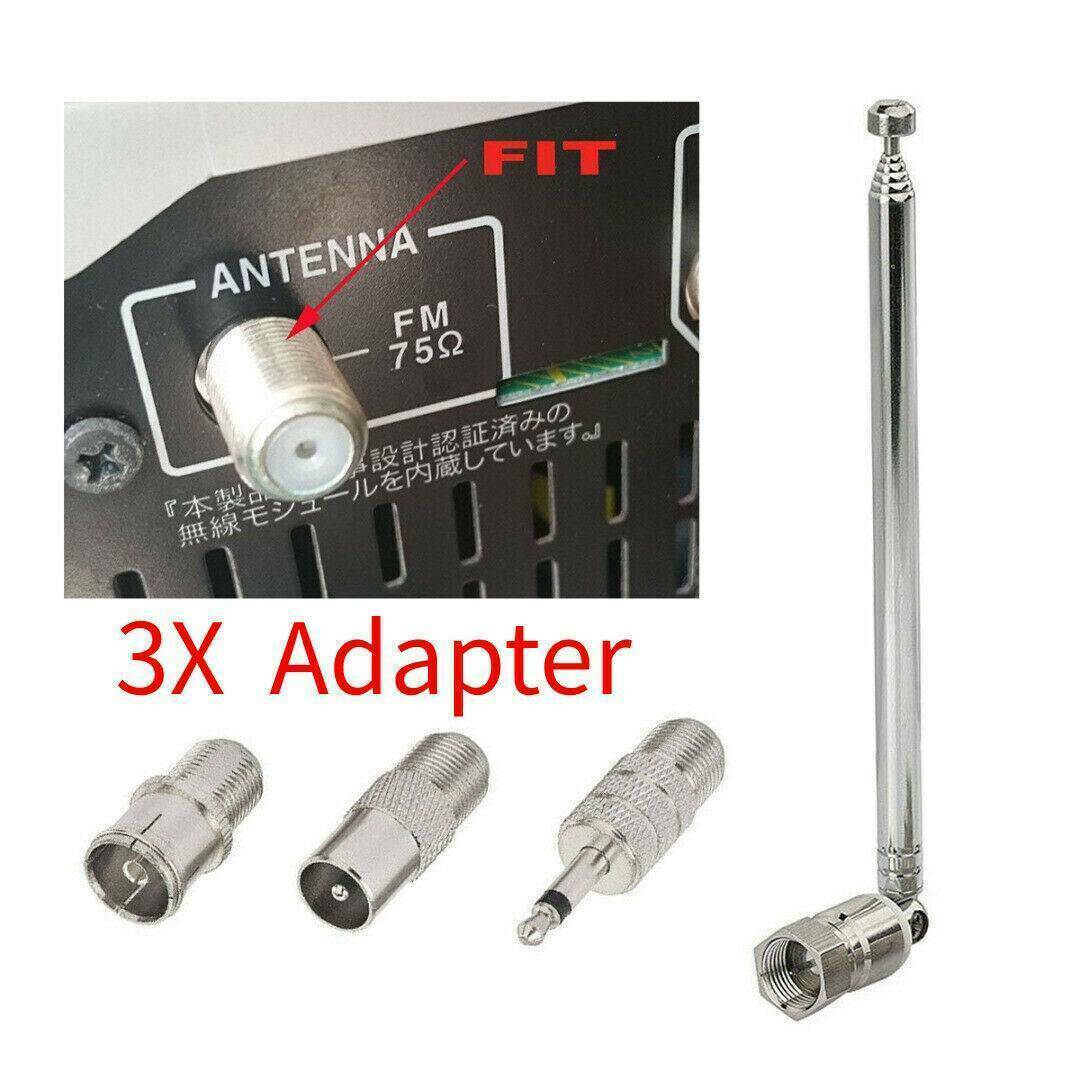 For DAB TV FM Radio Replacement F Type 77 cm 7 Section Telescopic Aerial Antenna