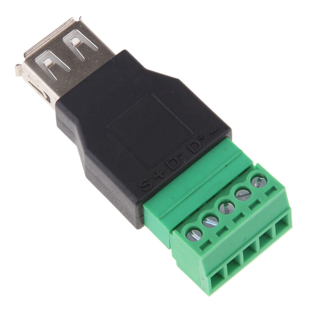 10pcs USB 2.0 Type-A Female/Male Plug to 5 Pin Screw Terminal Plug Connectors