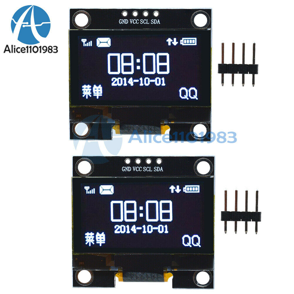 2PCS 1.3" White OLED 4PIN Display Module IIC I2C Interface 128x64 for Arduino