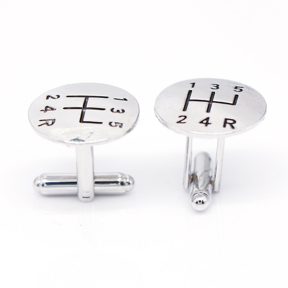 New Fashion Unisex Metal Plain Car Shift Cufflinks Wedding Shirt Cuff Buttons BD