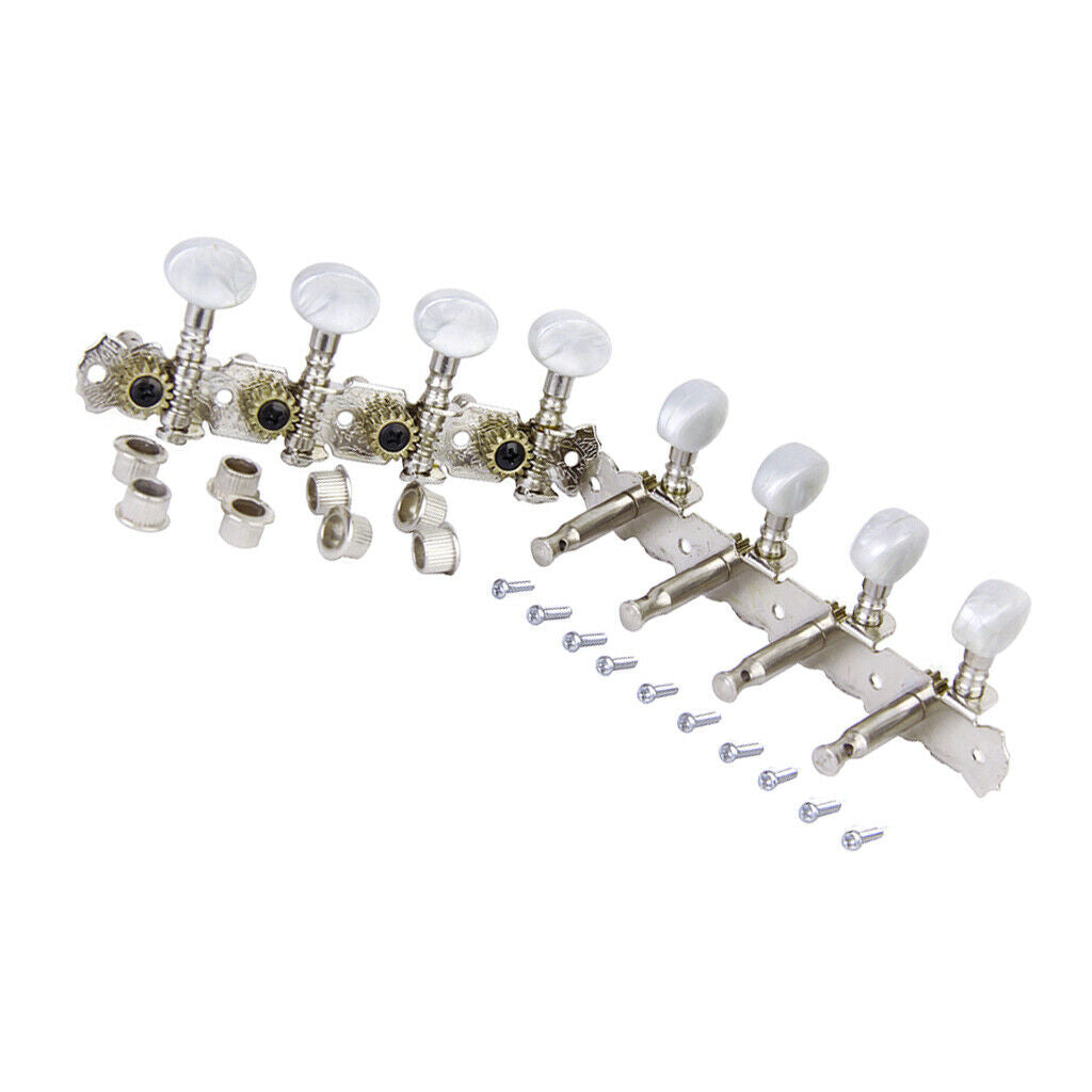 Mandolin Machine Heads Tuners Tuning Pegs 4L+4R W Bushing Set